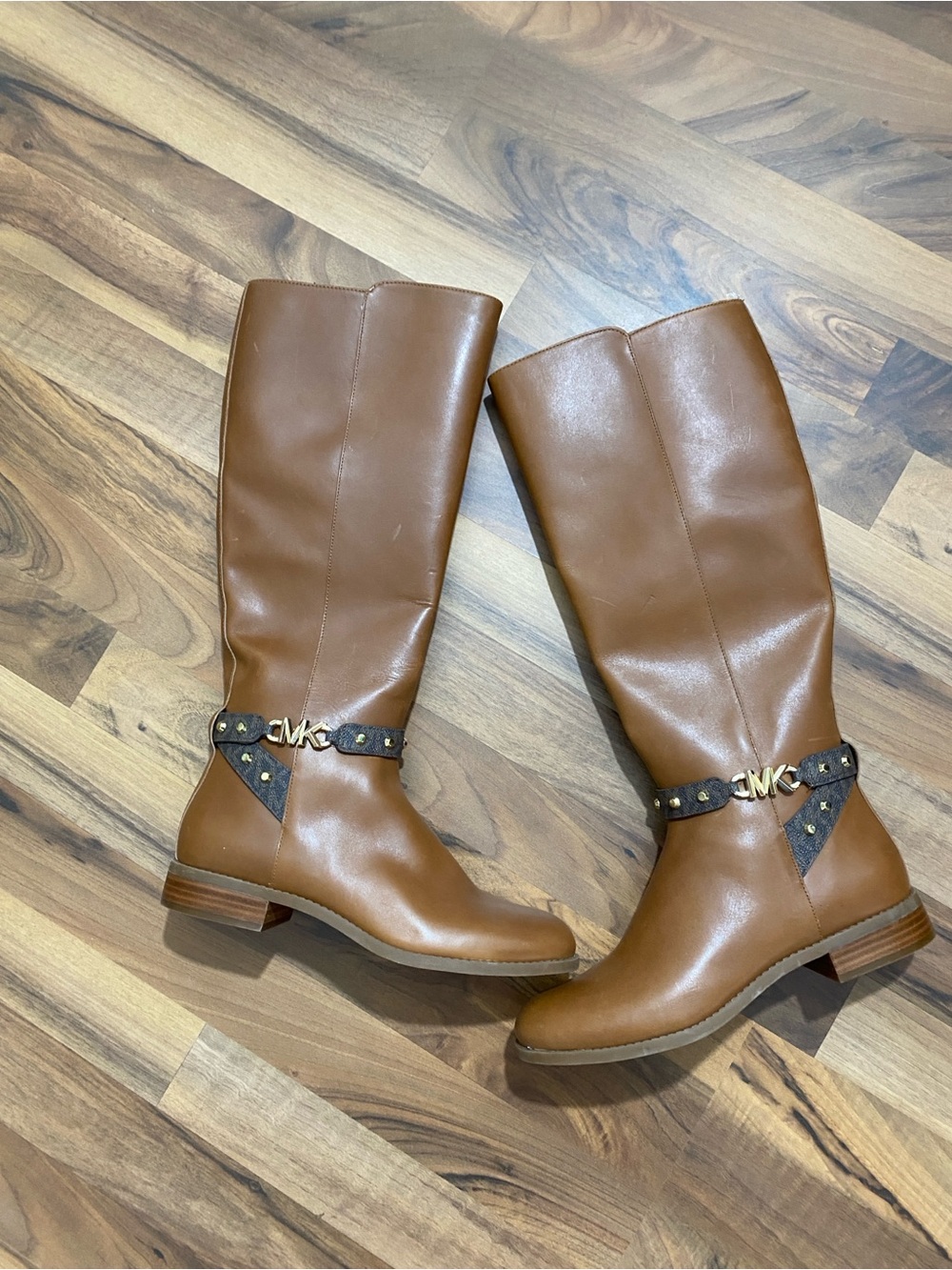Michael Kors Chestnut Brown Over-the-Knee Studded Strap Boots NWOT - Picture 8 of 10